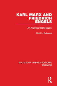 صورة الغلاف: Karl Marx and Friedrich Engels 1st edition 9781138885547