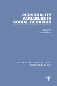 Titelbild: Personality Variables in Social Behavior 1st edition 9781138854628