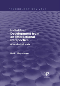 Imagen de portada: Individual Development from an Interactional Perspective (Psychology Revivals) 1st edition 9781138854208