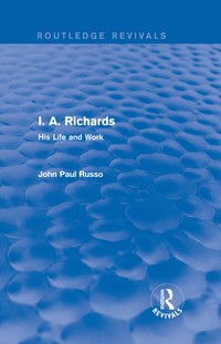 Imagen de portada: I. A. Richards (Routledge Revivals) 1st edition 9781138842717