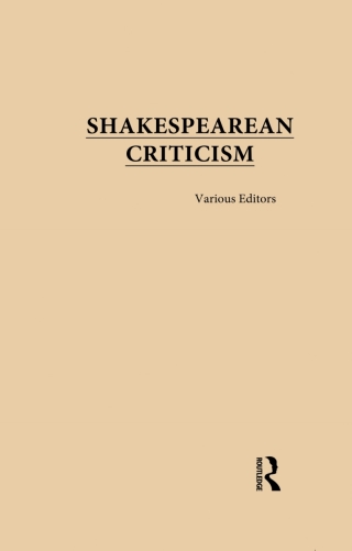 Imagen de portada: Shakespearean Criticism 1st edition 9781138849556