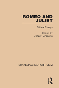 صورة الغلاف: Romeo and Juliet 1st edition 9781138849754
