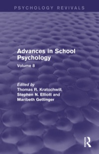 Cover image: Advances in School Psychology (Psychology Revivals) 1st edition 9781138848740