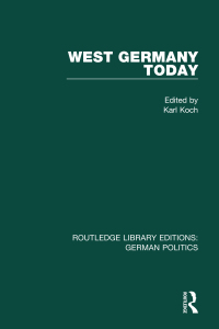 صورة الغلاف: West Germany Today (RLE: German Politics) 1st edition 9781138847699