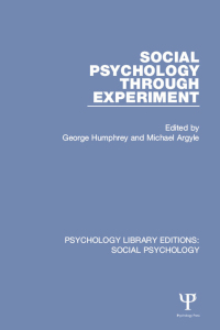 Cover image: Social Psychology Through Experiment 1st edition 9781138845824