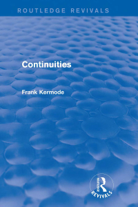 Cover image: Continuities (Routledge Revivals) 1st edition 9781138840720