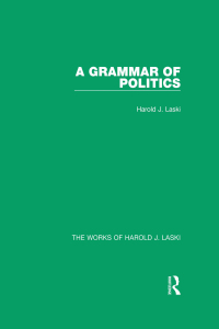 Imagen de portada: A Grammar of Politics (Works of Harold J. Laski) 1st edition 9781138821927