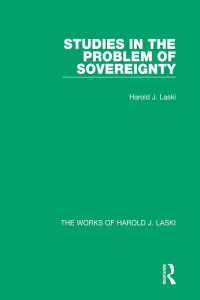 Cover image: Studies in the Problem of Sovereignty (Works of Harold J. Laski) 1st edition 9781138821781
