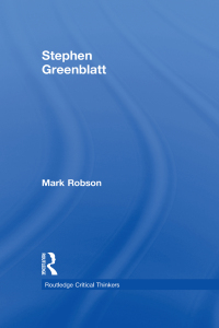 Cover image: Stephen Greenblatt 1st edition 9780415343848