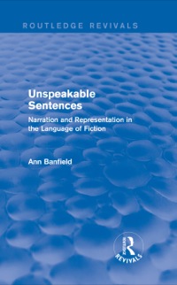 Cover image: Unspeakable Sentences (Routledge Revivals) 1st edition 9781138815513
