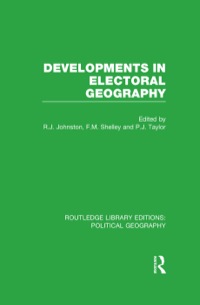 Cover image: Developments in Electoral Geography 1st edition 9781138809918