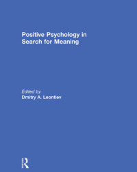 Cover image: Positive Psychology in Search for Meaning 1st edition 9781138806580