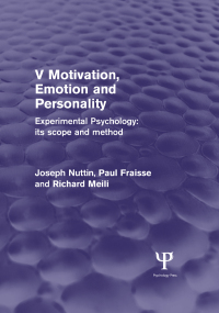 Imagen de portada: Experimental Psychology Its Scope and Method: Volume V (Psychology Revivals) 1st edition 9781848724686