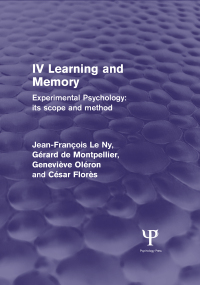 Titelbild: Experimental Psychology Its Scope and Method: Volume IV (Psychology Revivals) 1st edition 9781848724662