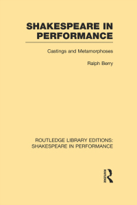 Cover image: Shakespeare in Performance 1st edition 9781138981782