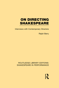 Cover image: On Directing Shakespeare 1st edition 9781138792647