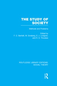 Cover image: The Study of Society (RLE Social Theory) 1st edition 9781138786059