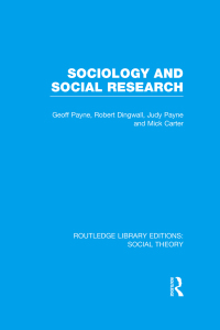 Imagen de portada: Sociology and Social Research (RLE Social Theory) 1st edition 9781138982499
