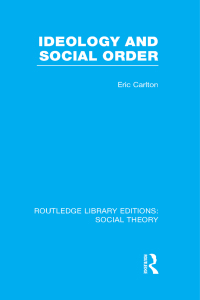 Imagen de portada: Ideology and Social Order 1st edition 9781138972285