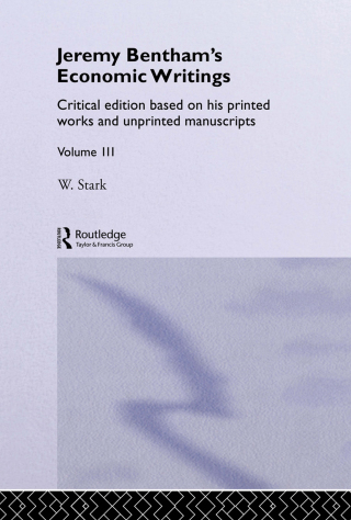 Cover image: Jeremy Bentham's Economic Writings 1st edition 9781138878655