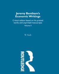 Cover image: Jeremy Bentham's Economic Writings 1st edition 9781138861664