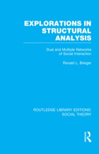 Titelbild: Explorations in Structural Analysis (RLE Social Theory) 1st edition 9781138969377