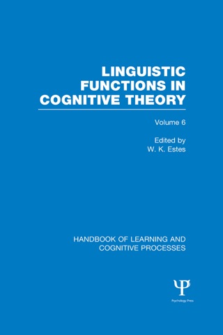 Imagen de portada: Handbook of Learning and Cognitive Processes (Volume 6) 1st edition 9781848723993