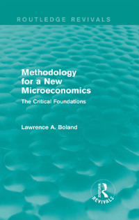 Cover image: Methodology for a New Microeconomics (Routledge Revivals) 1st edition 9781138776333