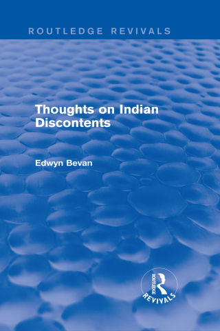 Cover image: Thoughts on Indian Discontents (Routledge Revivals) 1st edition 9781138775725