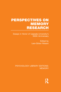 Imagen de portada: Perspectives on Memory Research (PLE:Memory) 1st edition 9781138994850