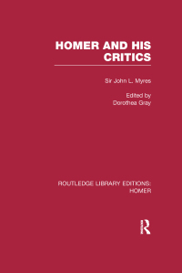 صورة الغلاف: Homer and His Critics 1st edition 9781138021334