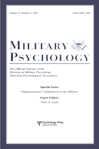 Imagen de portada: Organizational Commitment in the Military 1st edition 9780805895919