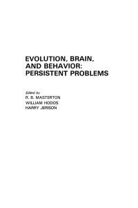 Cover image: Evolution, Brain, and Behavior 1st edition 9780898594775