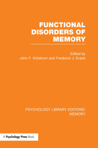 Imagen de portada: Functional Disorders of Memory (PLE: Memory) 1st edition 9781138991811