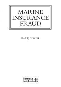 Cover image: Marine Insurance Fraud 1st edition 9780415842426