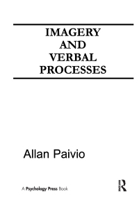 Cover image: Imagery and Verbal Processes 1st edition 9780898590692