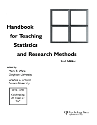 表紙画像: Handbook for Teaching Statistics and Research Methods 2nd edition 9781138163249
