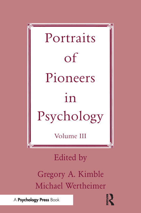 Portraits of Pioneers in Psychology: Volume III, 1st Edition - FULL INSTANT DOWNLOAD | PDF DOCX EPUB