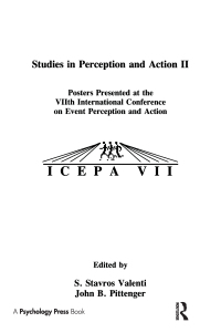 Cover image: Studies in Perception and Action II 1st edition 9781138456921