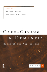 Imagen de portada: Care-Giving In Dementia 2 1st edition 9780415138451