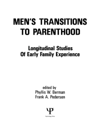 Immagine di copertina: Men's Transitions To Parenthood 1st edition 9780898598148