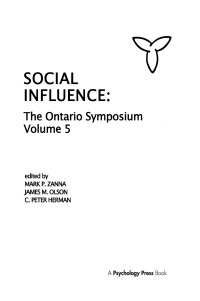 Cover image: Social Influence 1st edition 9780898596786