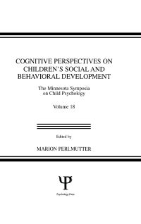 Imagen de portada: Cognitive Perspectives on Children's Social and Behavioral Development 1st edition 9780898595468