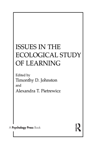 Cover image: Issues in the Ecological Study of Learning 1st edition 9780898595215