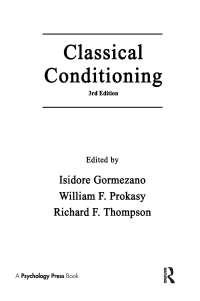 Cover image: Classical Conditioning 3rd edition 9780898595079