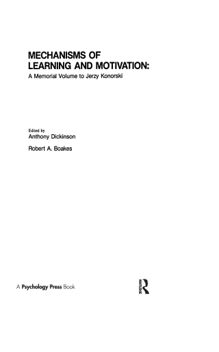 Imagen de portada: Mechanisms of Learning and Motivation 1st edition 9780898594607