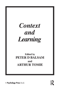 صورة الغلاف: Context and Learning 1st edition 9780898594423