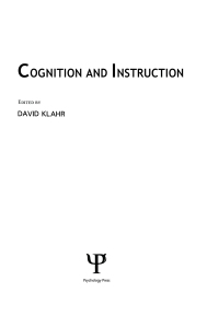 Cover image: Cognition and Instruction 1st edition 9780898594348