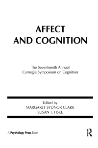 Immagine di copertina: Affect and Cognition 1st edition 9780898592122