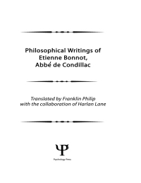 Cover image: Philosophical Works of Etienne Bonnot, Abbe De Condillac 1st edition 9780898591811